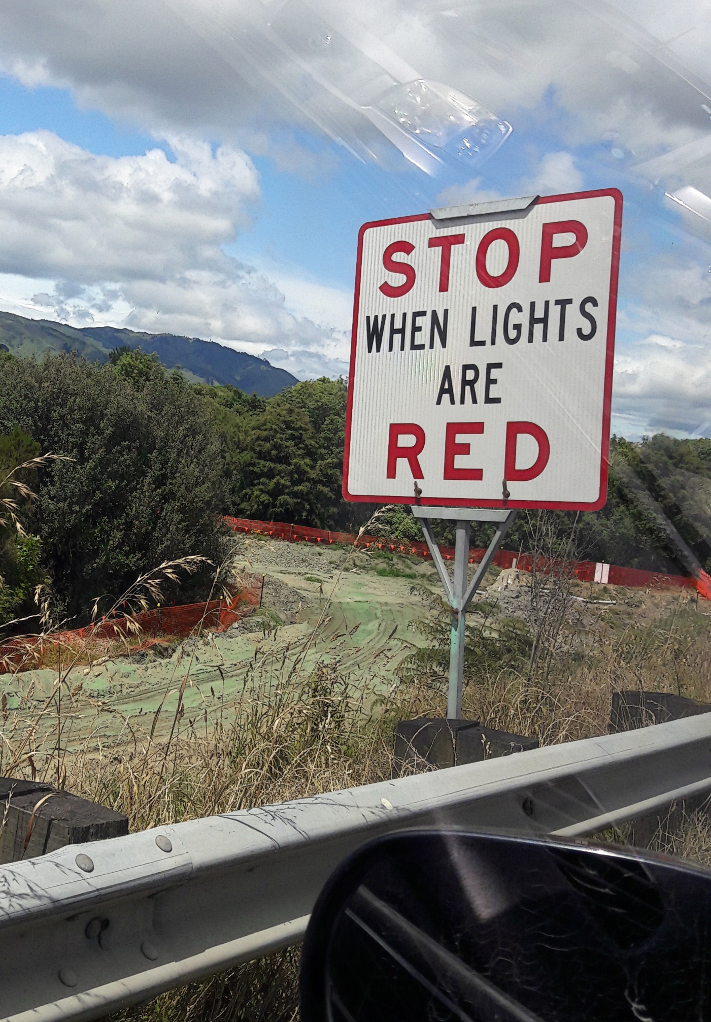 Spotted on the side of New Zealand's State Highway #1. "Doesn't it go without saying?"